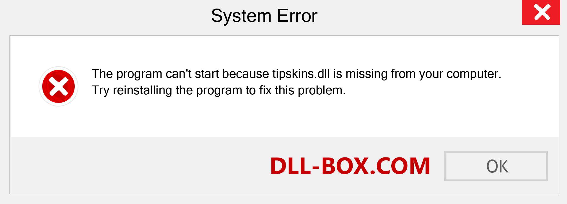  tipskins.dll file is missing?. Download for Windows 7, 8, 10 - Fix  tipskins dll Missing Error on Windows, photos, images